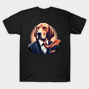 Dapper Hound Dog T-Shirt - Classic Elegance, Timeless Style T-Shirt